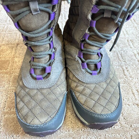 Patagonia Wintertide Quilted Snow Boots Women's 8 Fur Lined Cabin Apres Ski Tall - Picture 5 of 10
